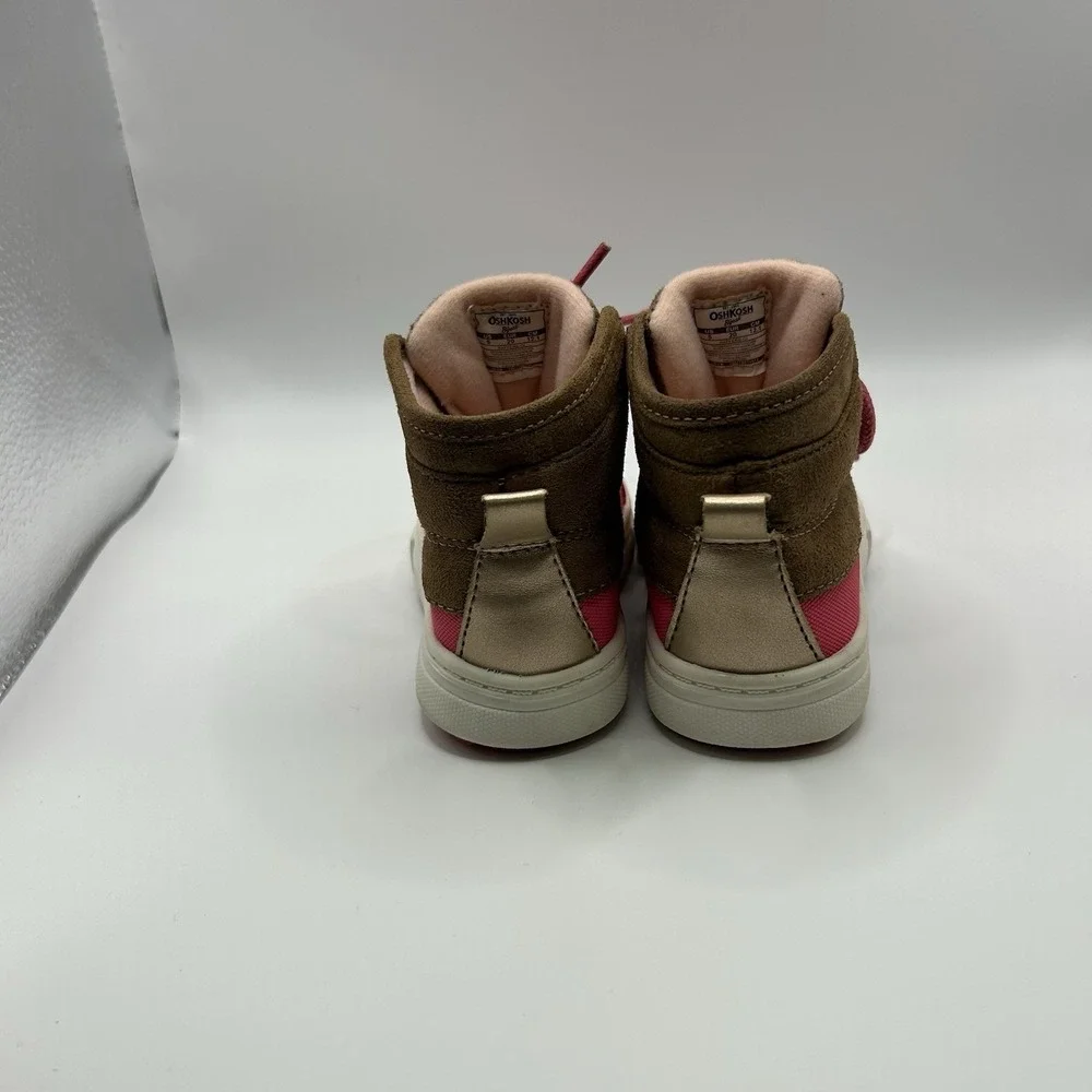 OshKosh B'gosh Pink And brown Girls Size 5 Faux Fur Winter Snow‎ Duck Boots